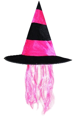 CAPPELLO HALLOWEEN STREGA CINIGLIA FUXIA